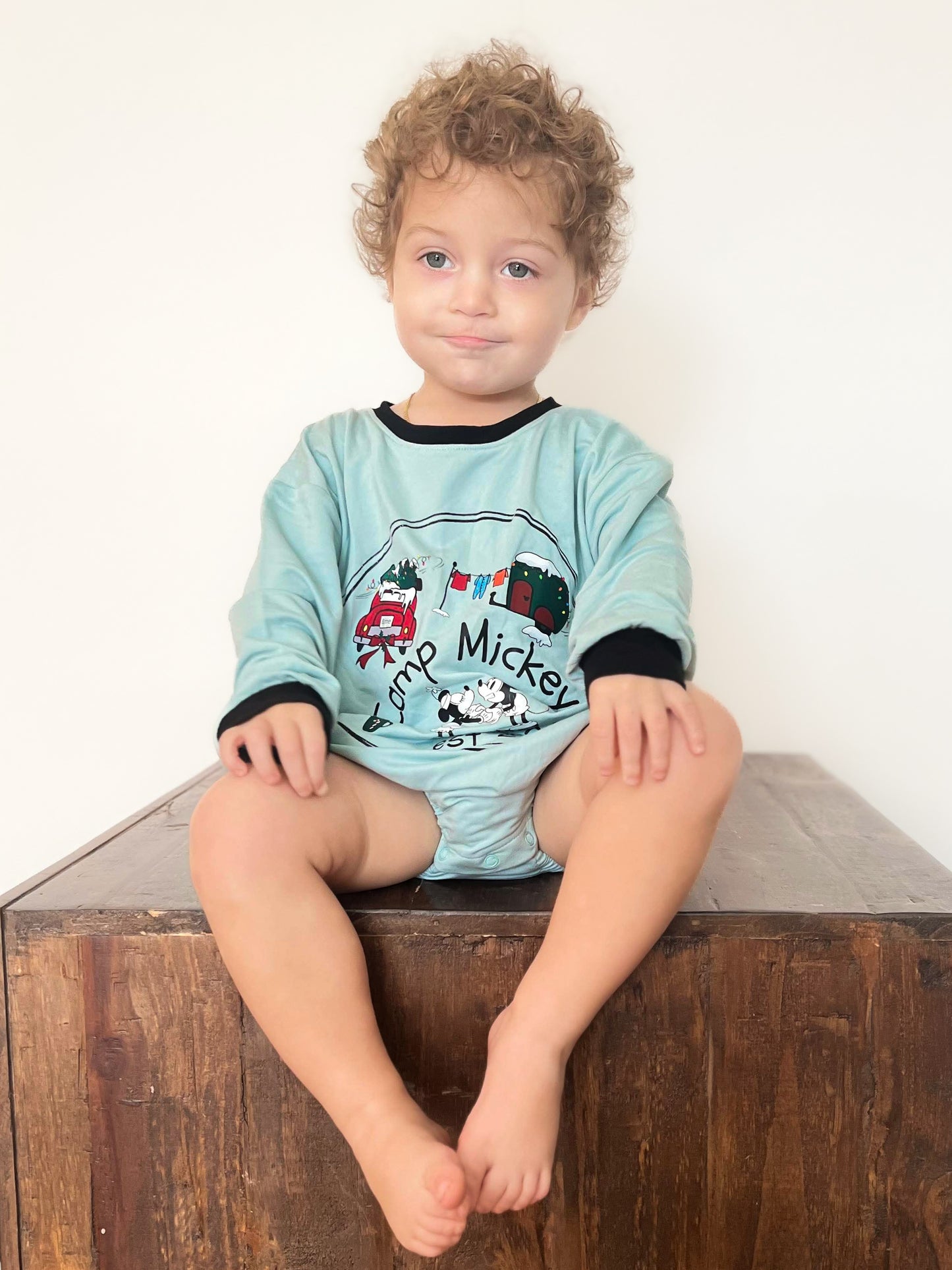 Camp Mickey Bubble Romper- Xmas RTS