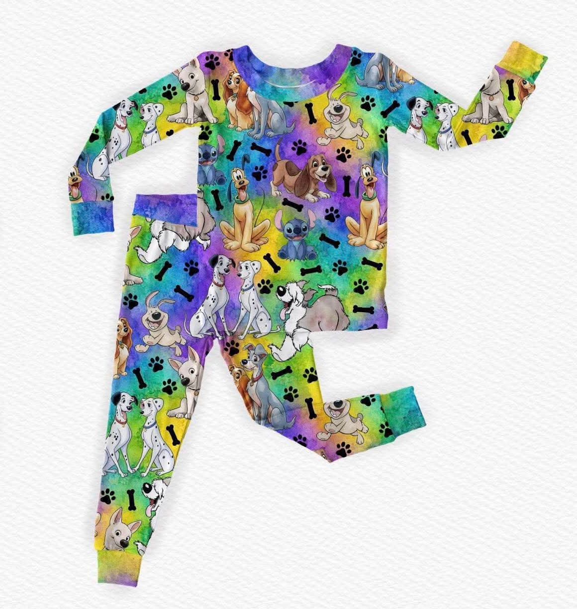 Colorful Canines Long Sleeve/Pant Pj Set- Magic Day LF Pre-Order