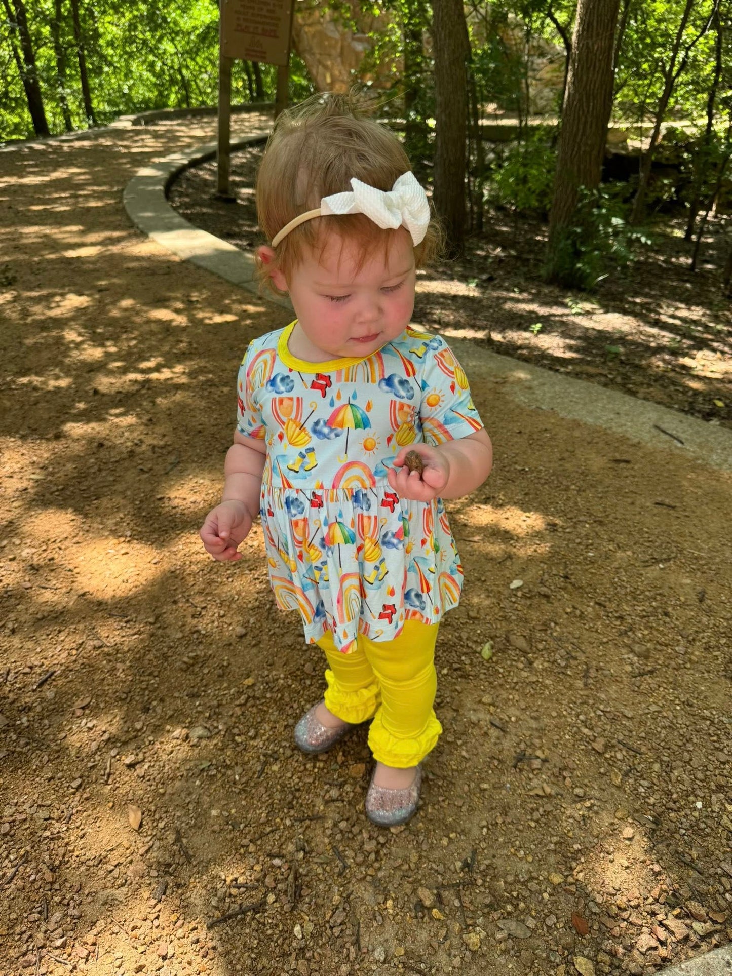 Rainbows and Rain Boots Peplum Set- RTS