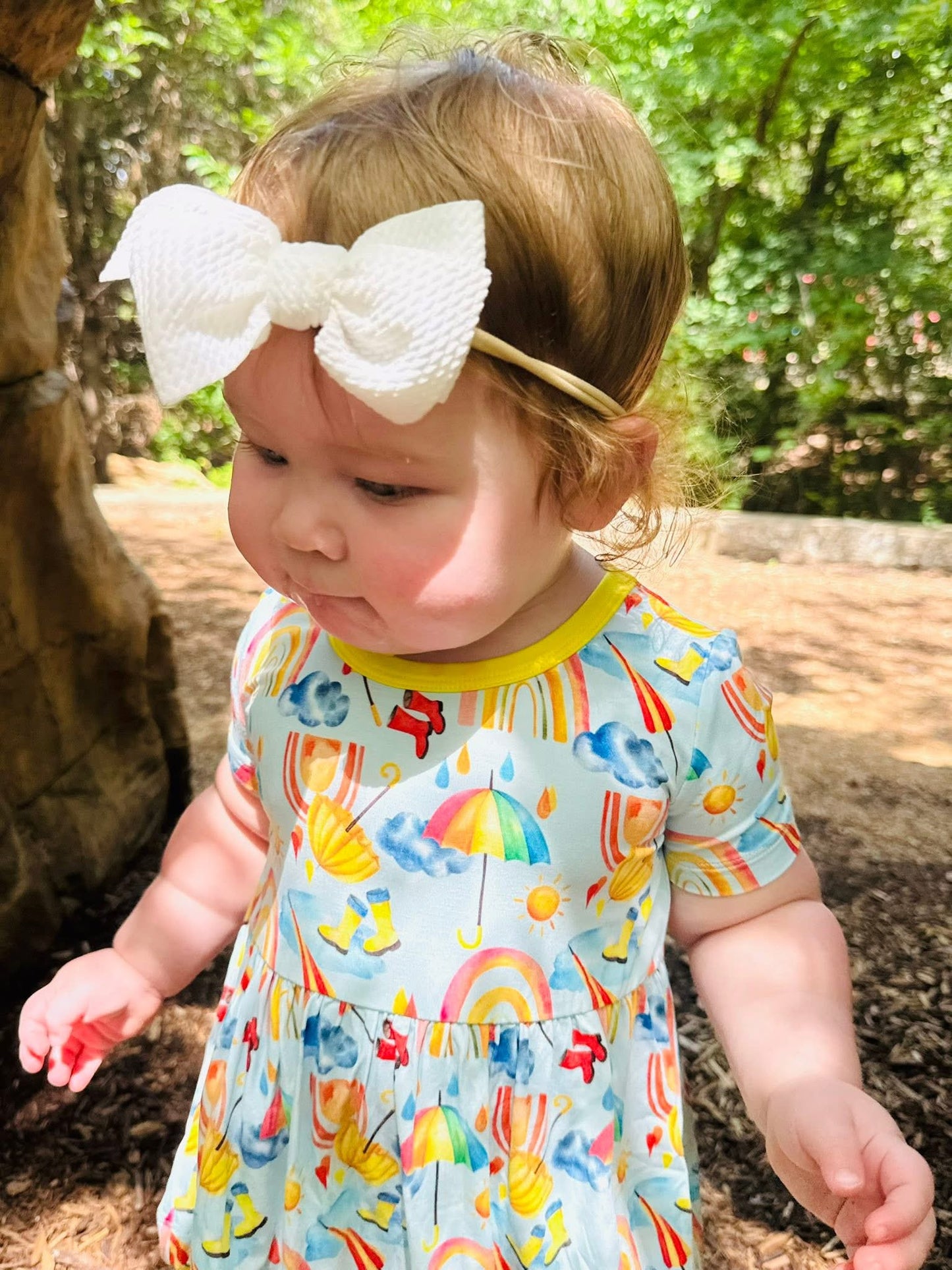 Rainbows and Rain Boots Peplum Set- RTS