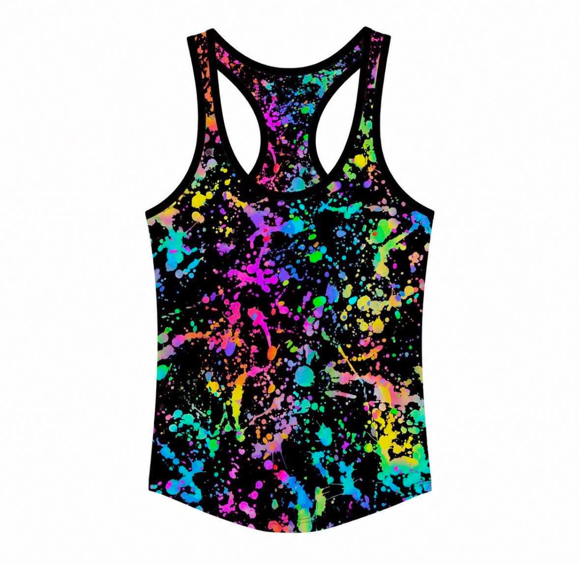 Colorful Chaos Women's Racerback Tank Top - Technicolor Pre-Order