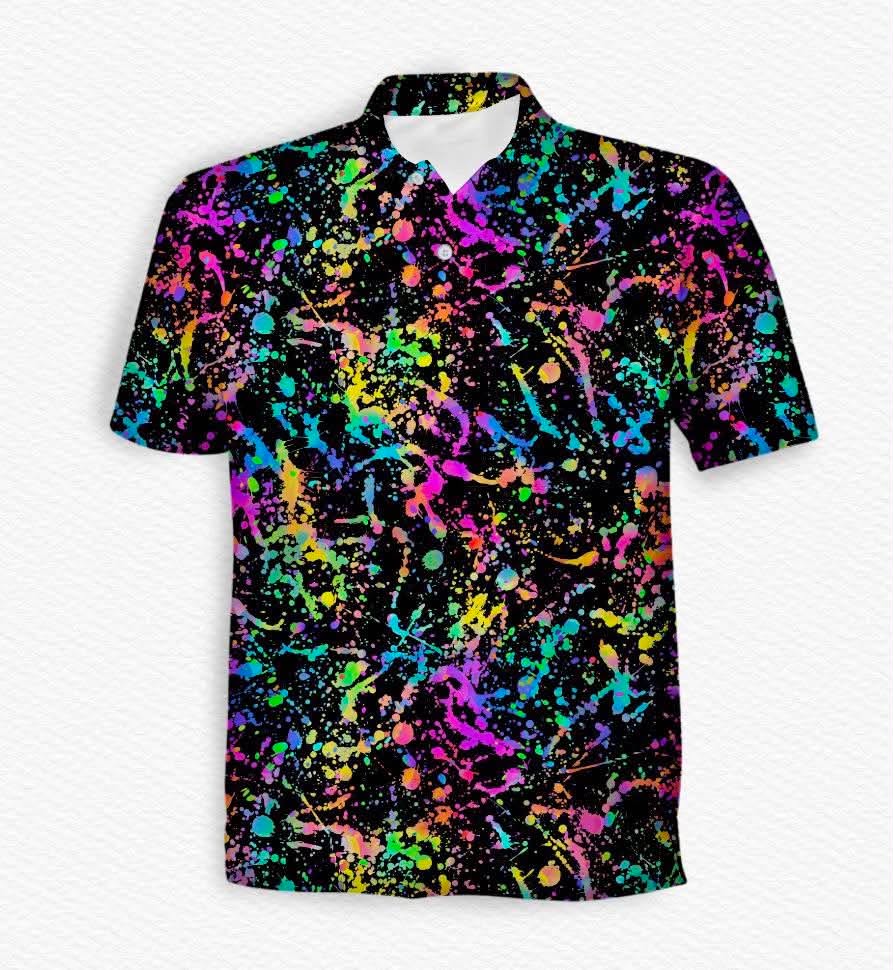 Colorful Chaos Men's Performance Polo - Technicolor Pre-Order