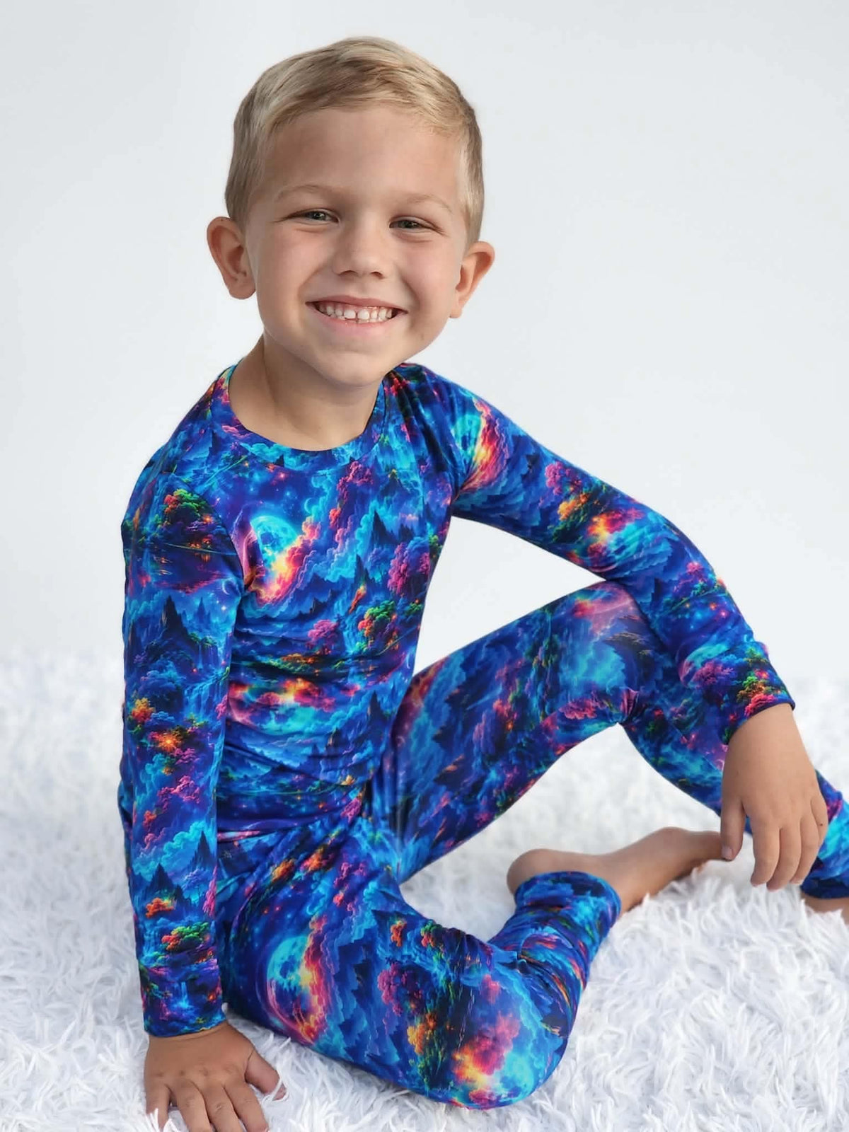 Cosmic Wilderness Long Sleeve & Pants w/ Fold Over Feet Pj Set- RTS