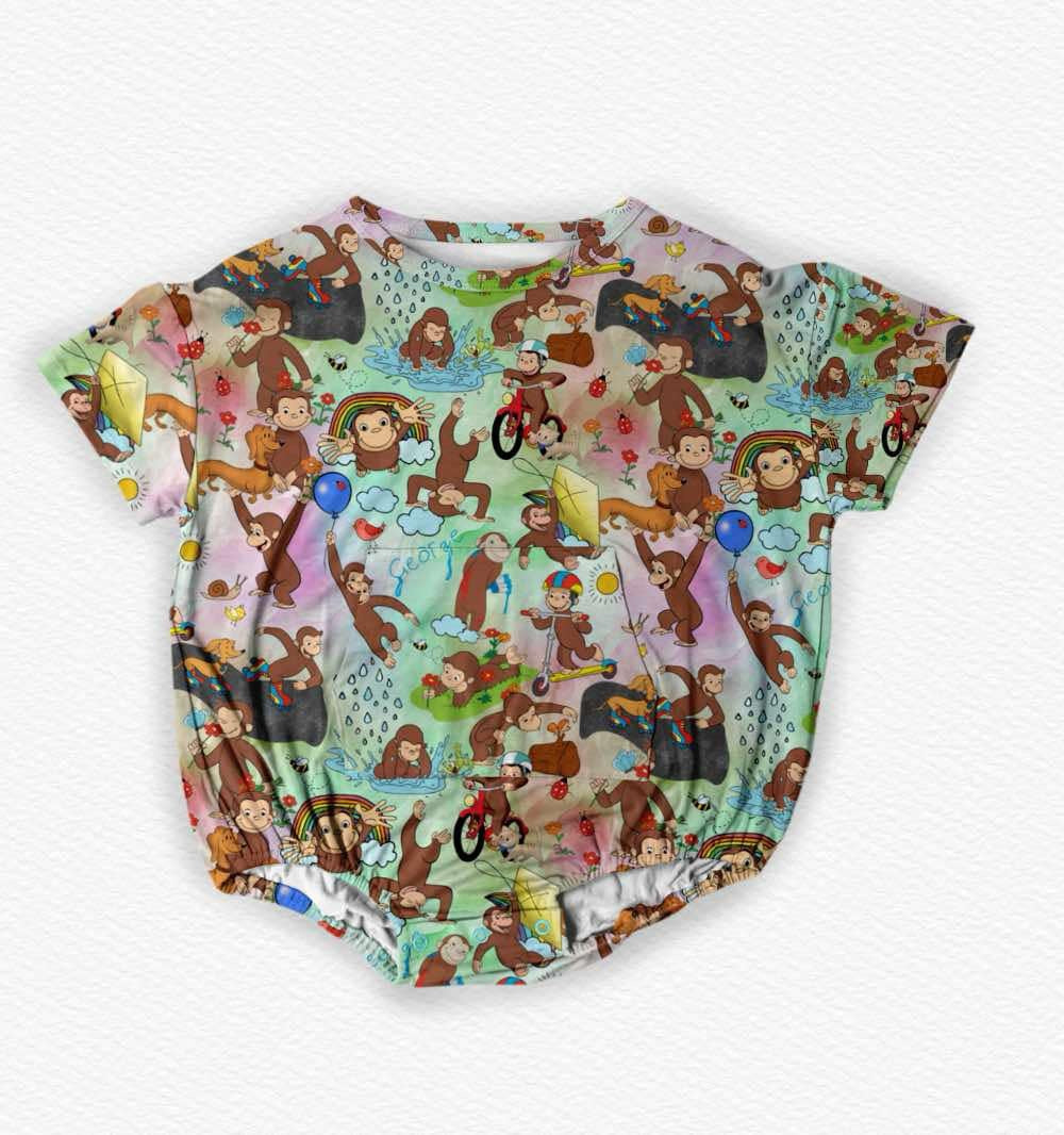 Spring Monkey Bubble Romper