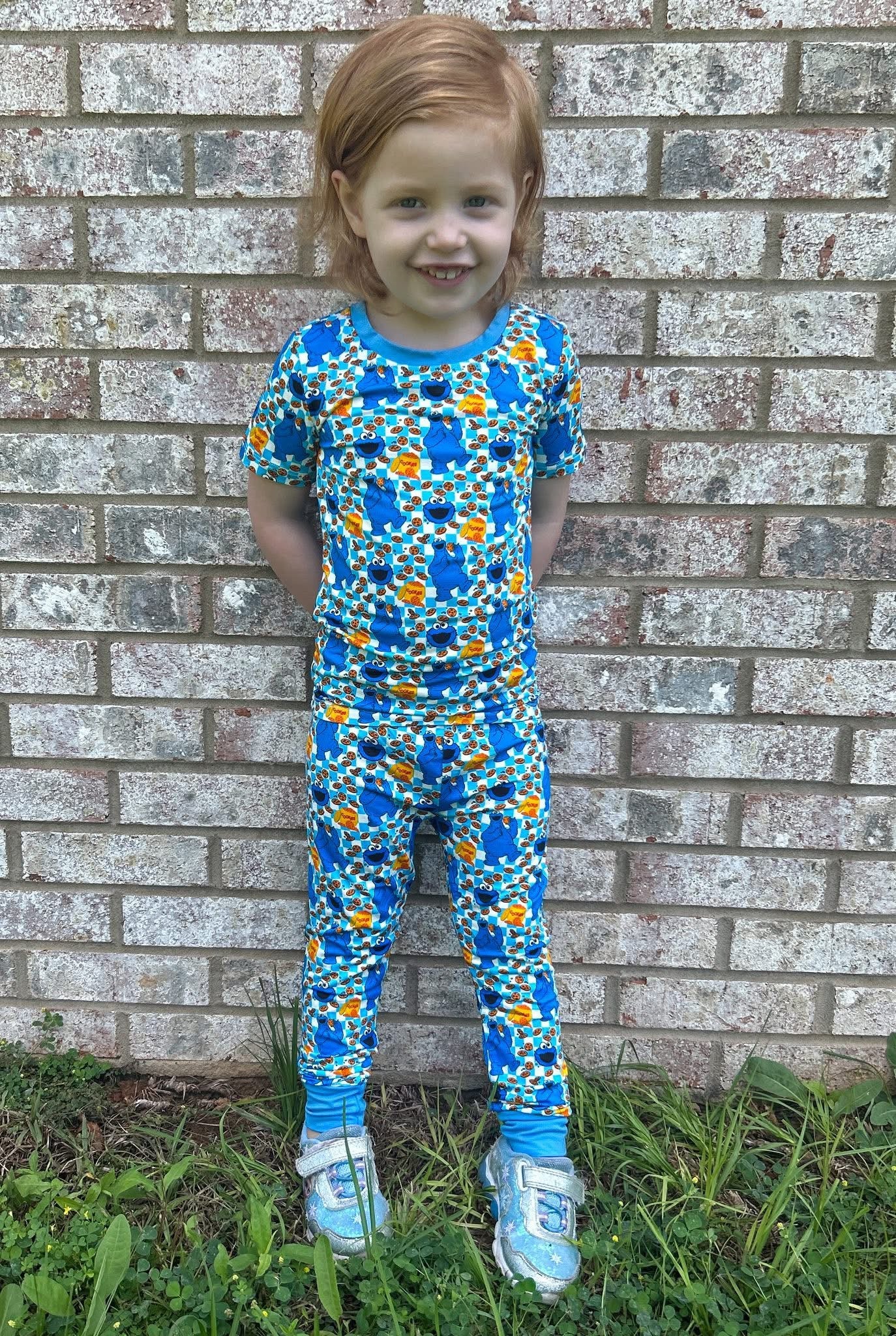 Neighborhood friends- “me love cookies”- 2 piece pj set SHORT SLEEVES