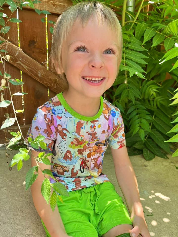 Spring Monkey Tee and Shorts Set- RTS