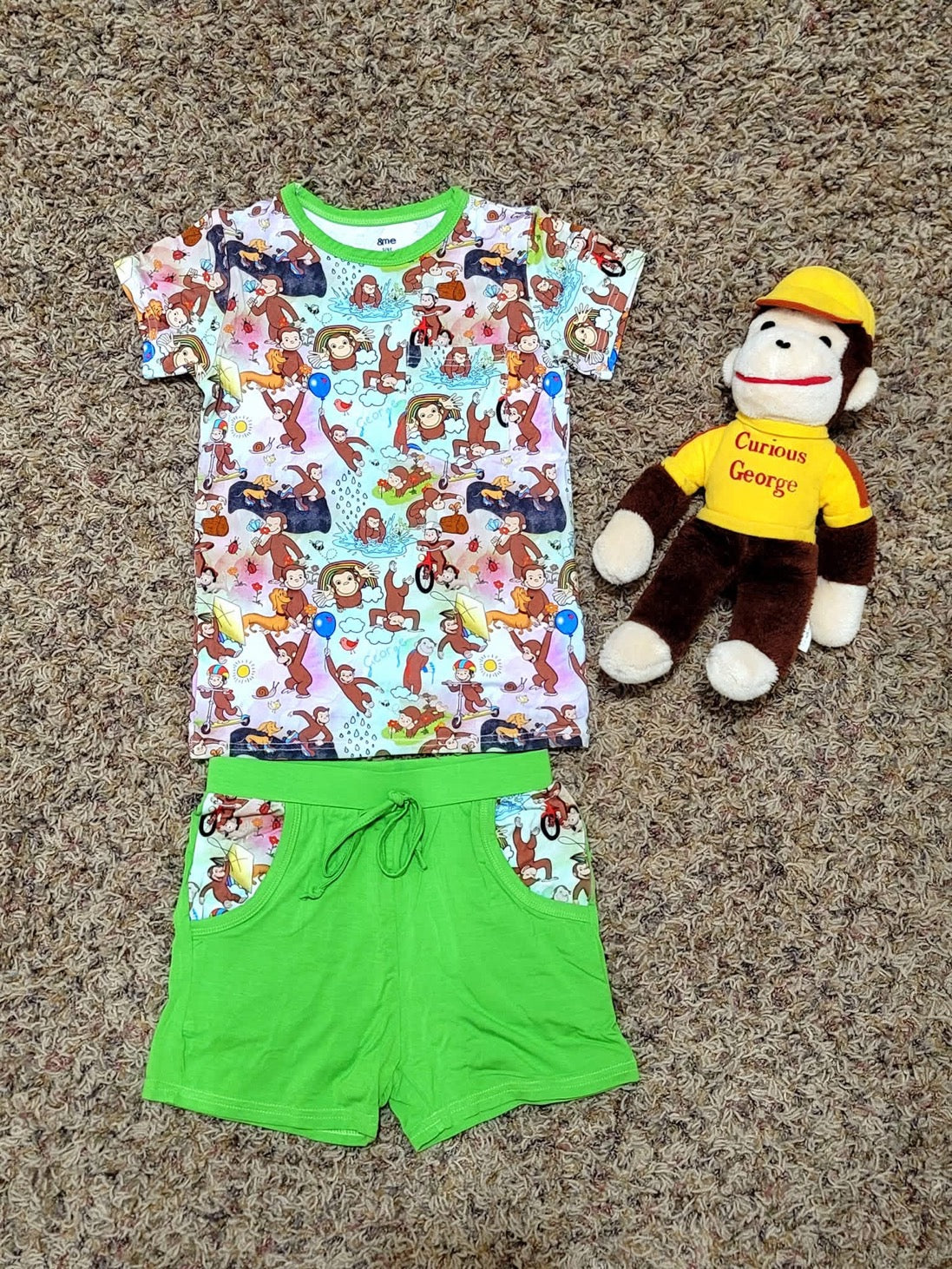 Spring Monkey Tee and Shorts Set- RTS
