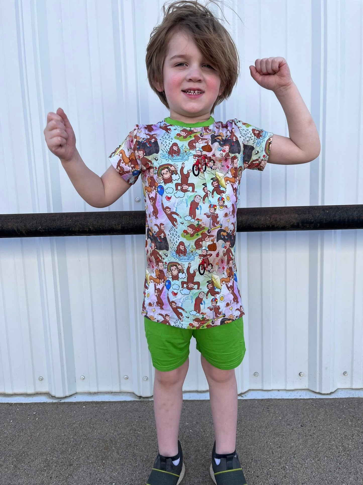 Spring Monkey Tee and Shorts Set- RTS