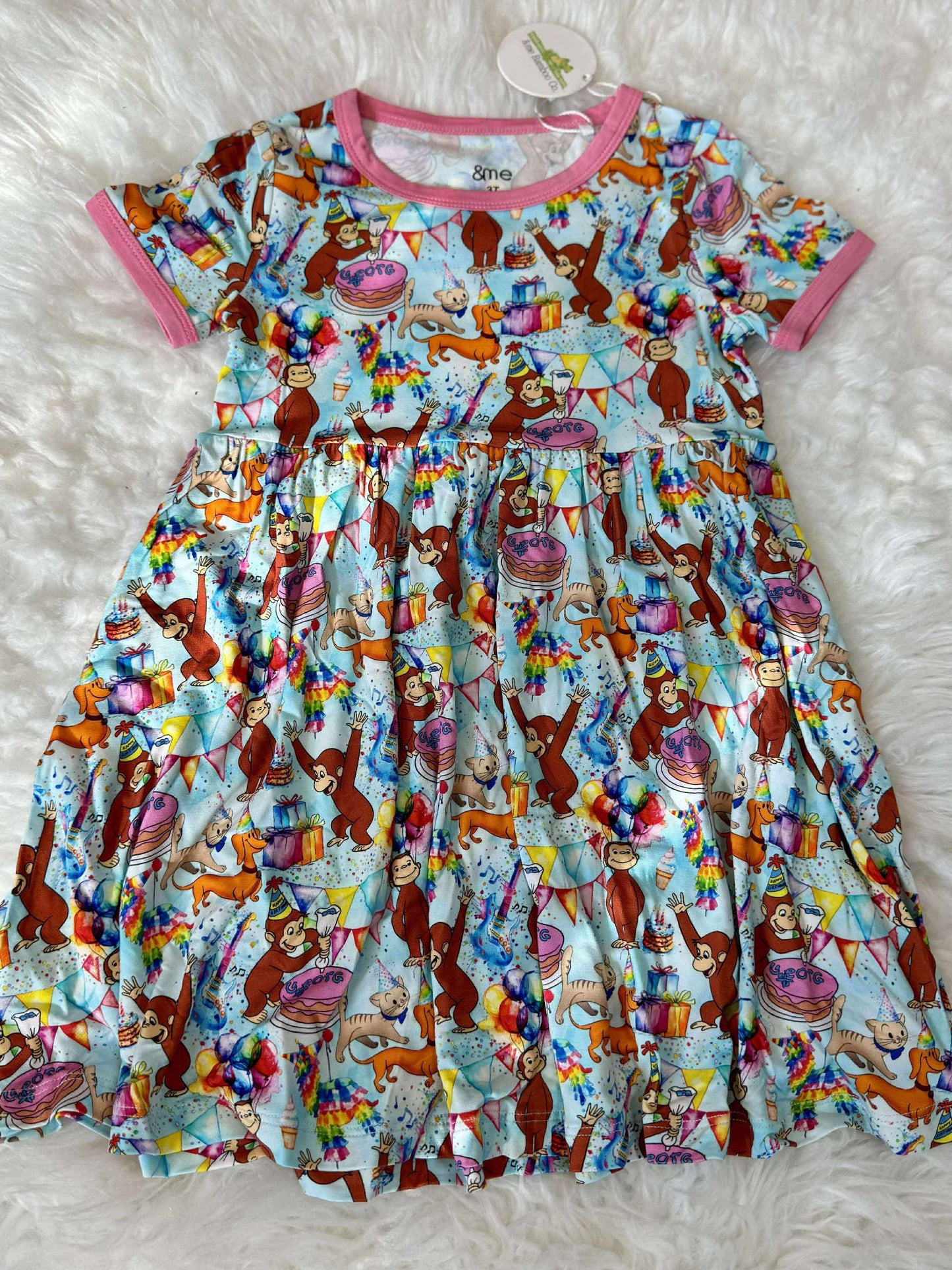 JJ’s Birthday Monkey Twirl Dress