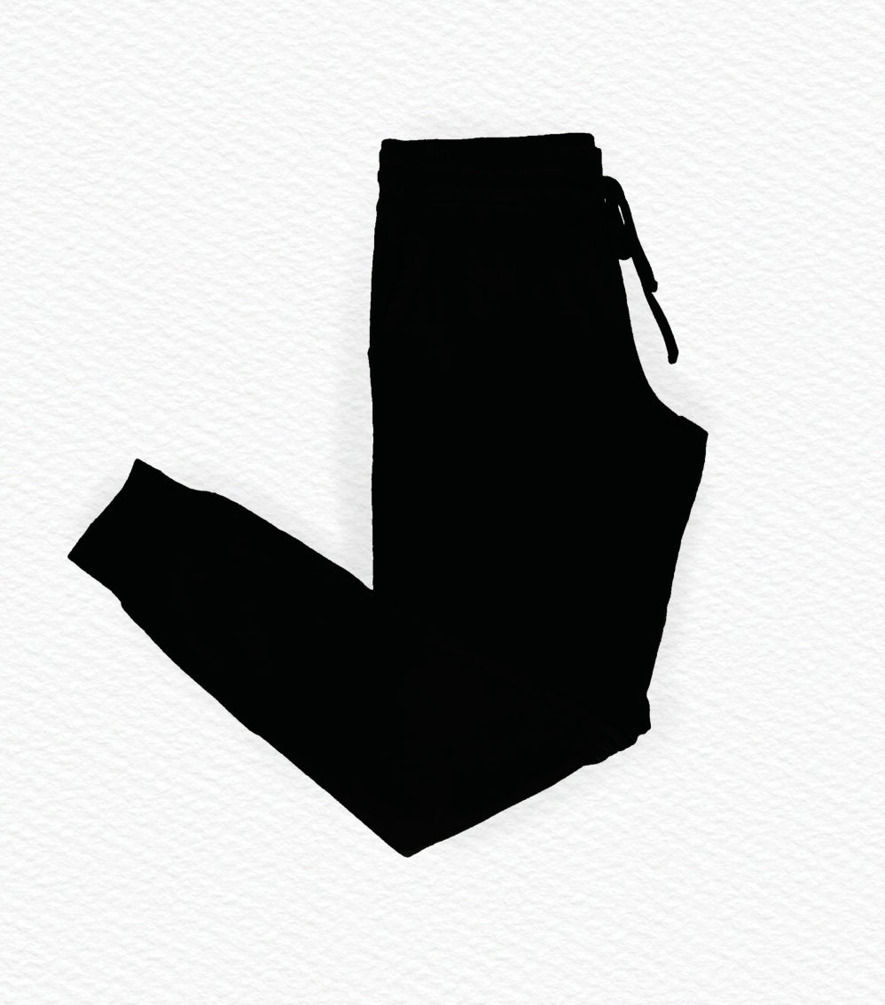 Joggers, unisex solid black
