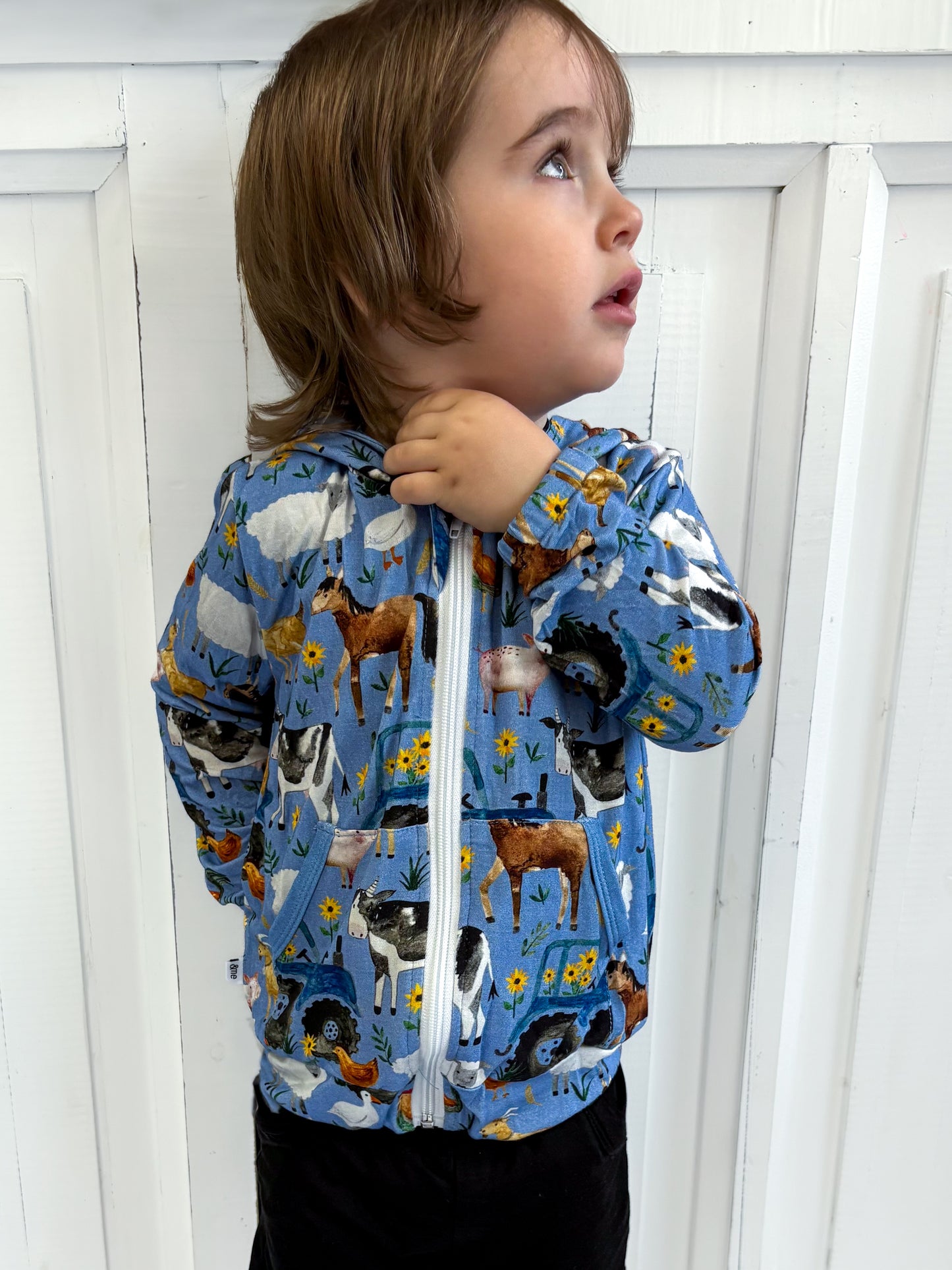 Farm Charm Zippered Hoodie- RTS