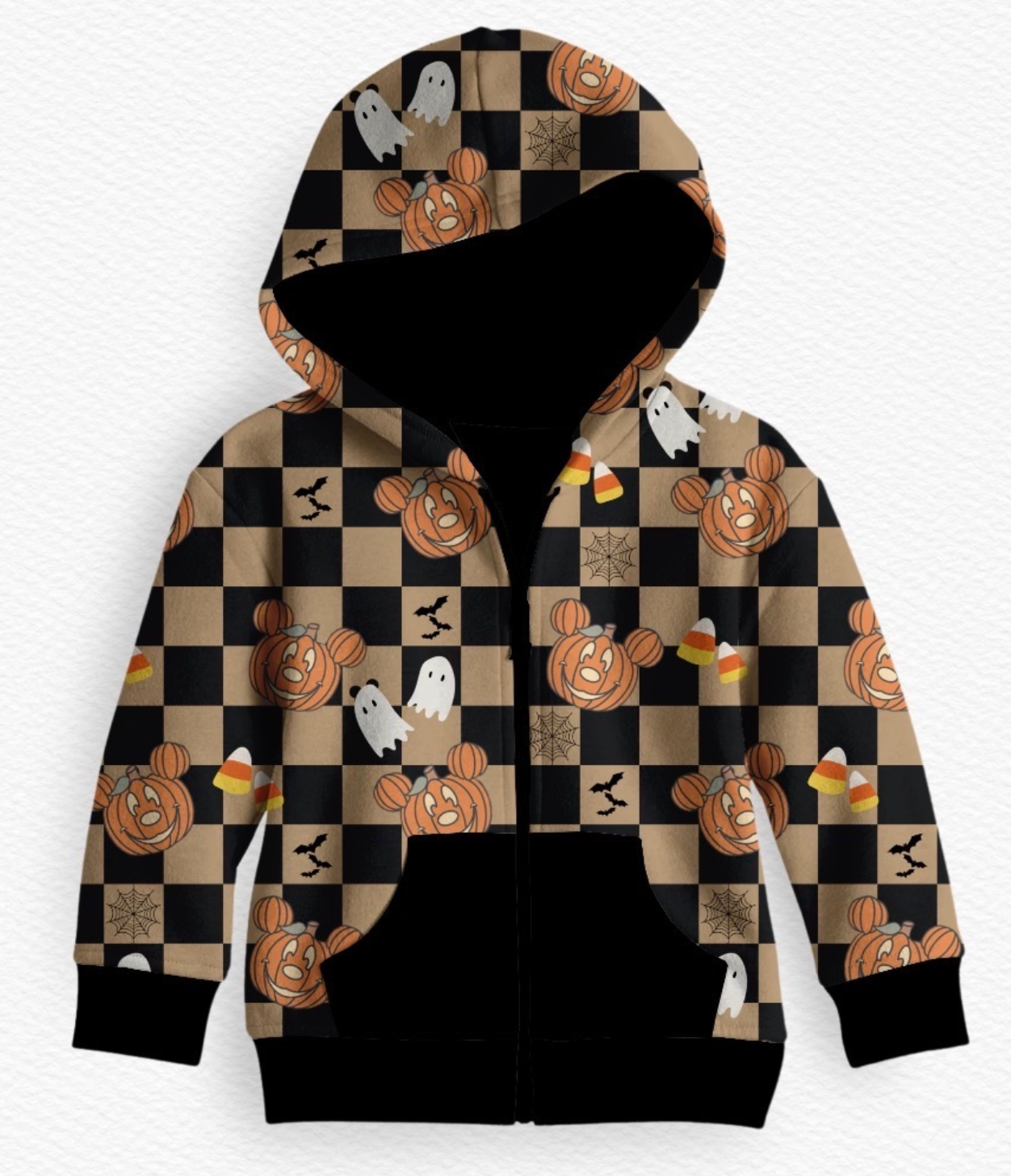 Gourd-geous Mouse Kids Hooded Zip Up- Halloween 26 RTS