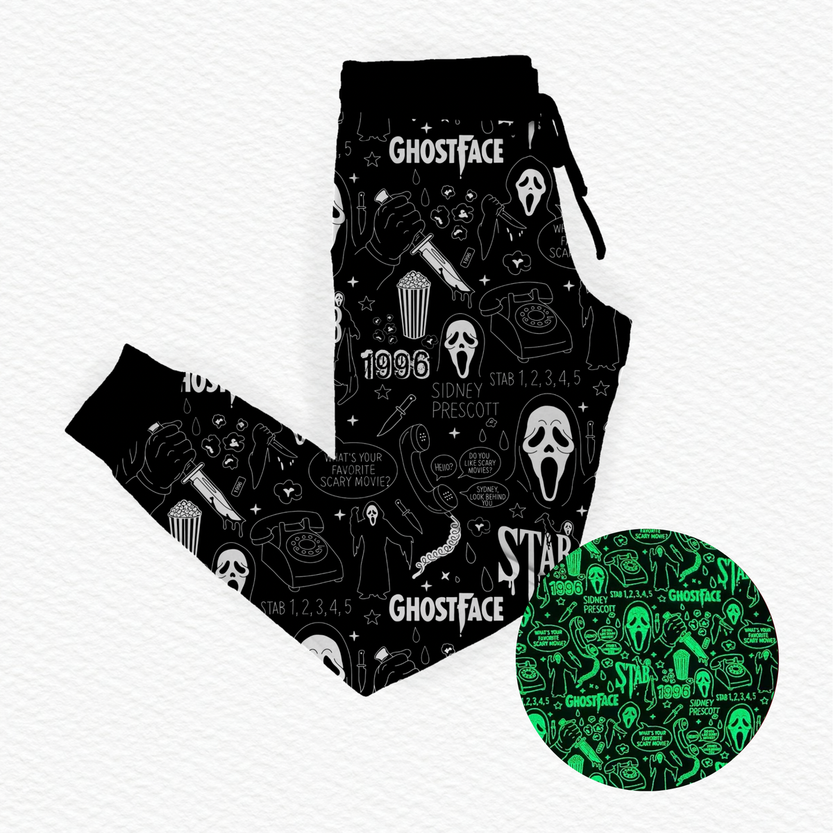 *Glows in the Dark* Who’s There? Unisex Joggers- Scream RTS