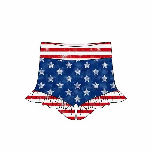 Red, White, and Blue RUFFLE Bummies- RTS