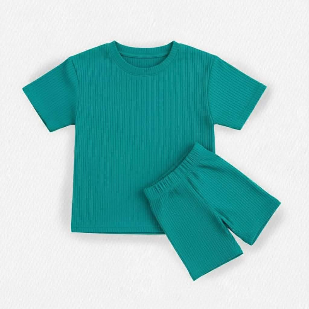 Laguna Cove Ribbed Kids Oversized Tee & Biker Short Set- Mother’s Day Pre-Order