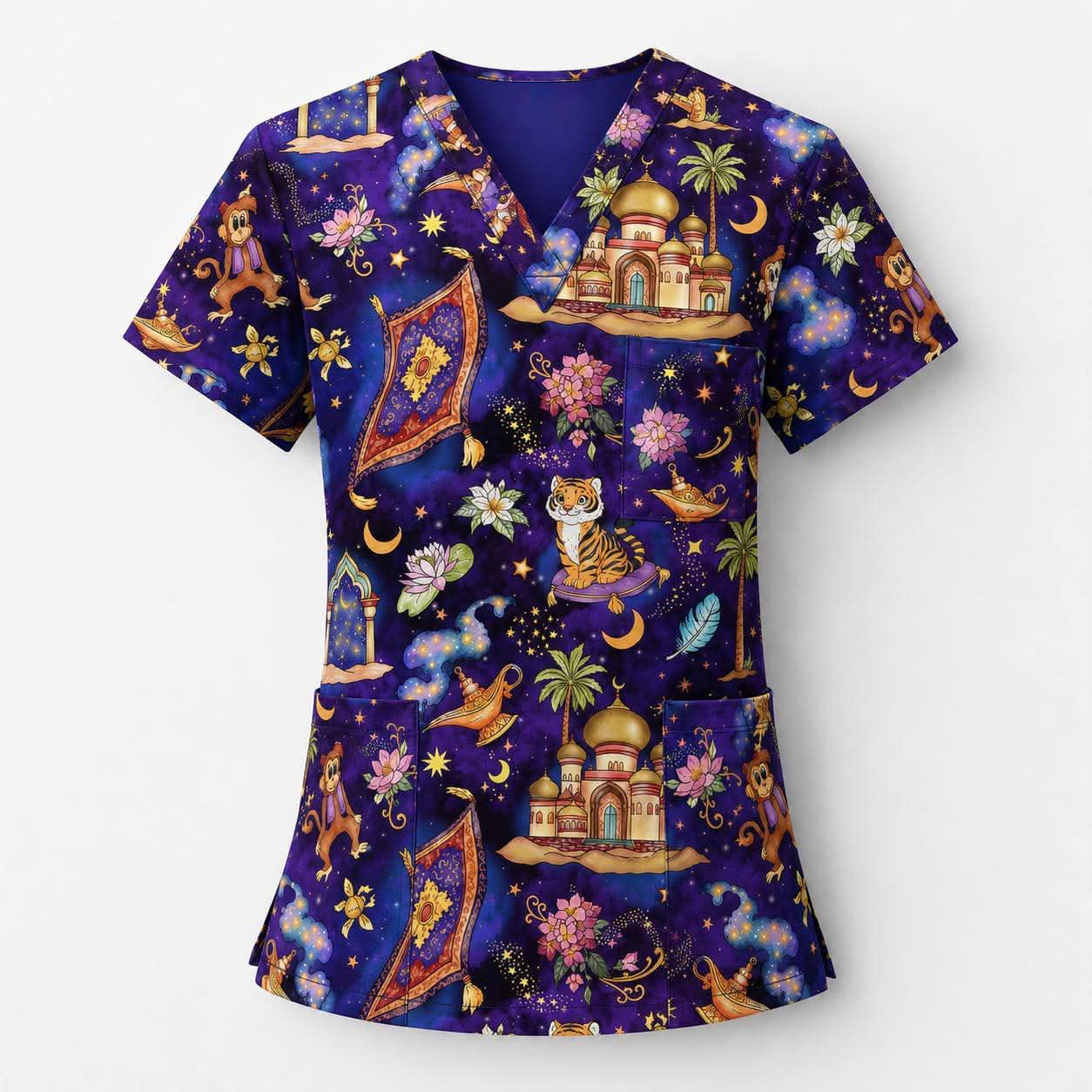 Magic Carpet Ride Women’s Scrub Top- Royalty Pre-Order