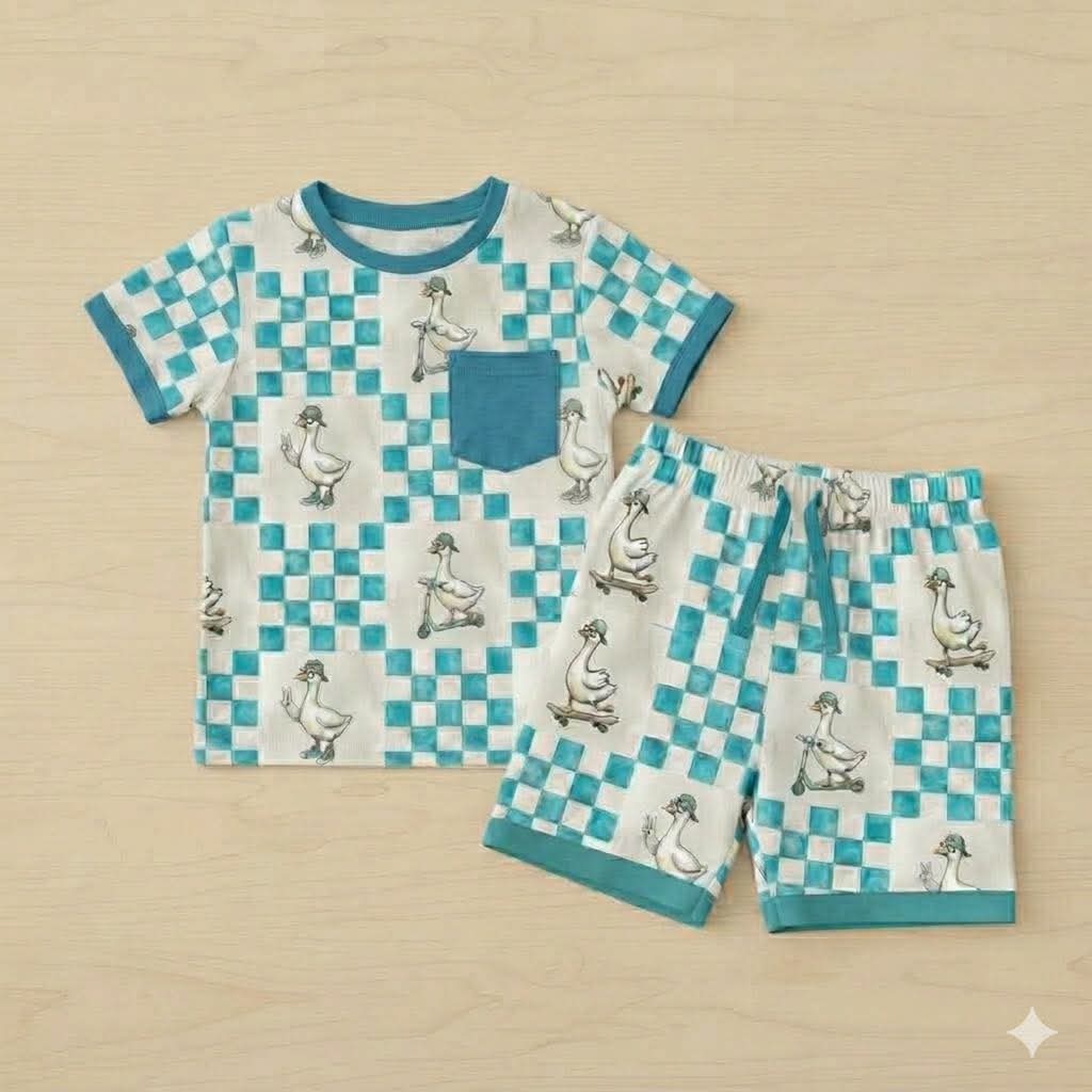 Silly Goose Kids Tee & Short Set- Mama Checks RTS
