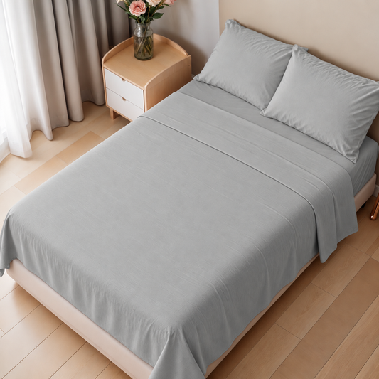 Silver Solid Bedding Sheet Set- Oh Sheet Pre-Order