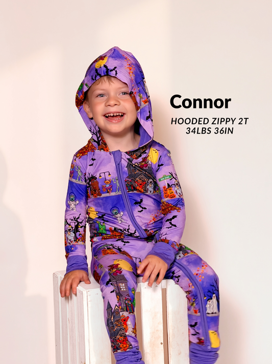 Trick or Treat &me Street Hooded Zip Up Romper- Halloween 26 RTS