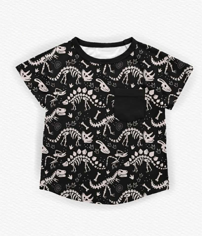 Prehistoric Glow Kids Pocket Tee- Dino Pre-Order