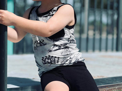 Full Throttle Kids Tank & Short Set- Tiny Rebel RTS