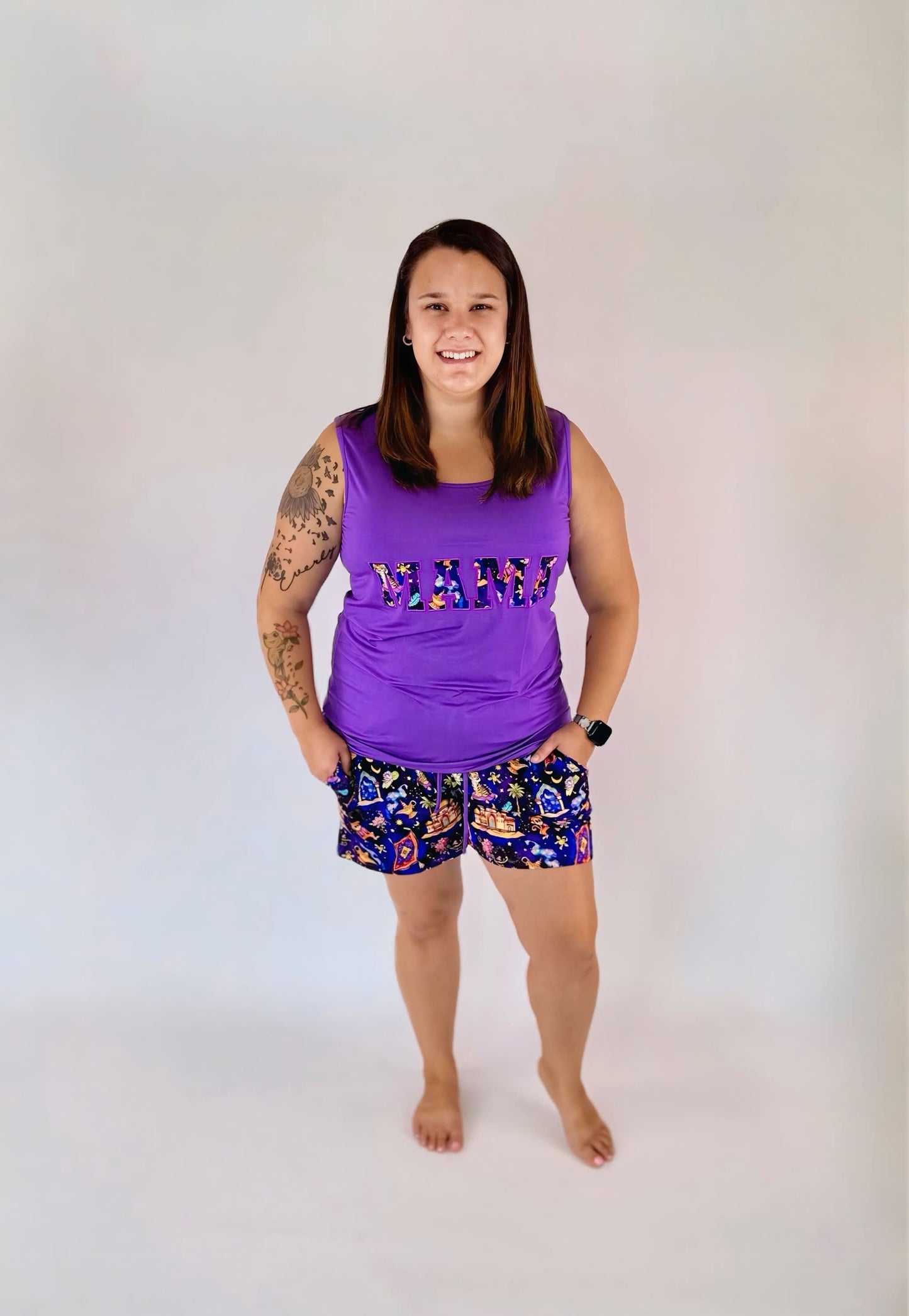 Magic Carpet Ride Mama Embroidered Tank Top- Royalty RTS