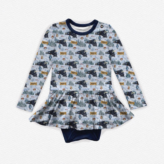 Believe Long Sleeve Bodysuit Twirl- Christmas 26 Pre-Order