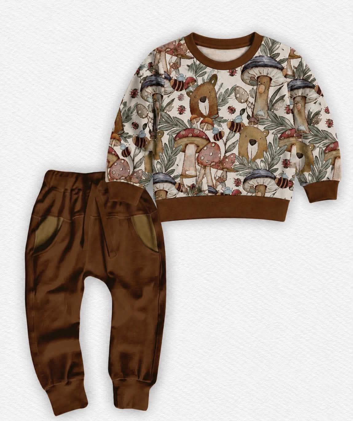 Beary Cute Kids Crewneck w/ Jogger Set- Autumn Pre-Order