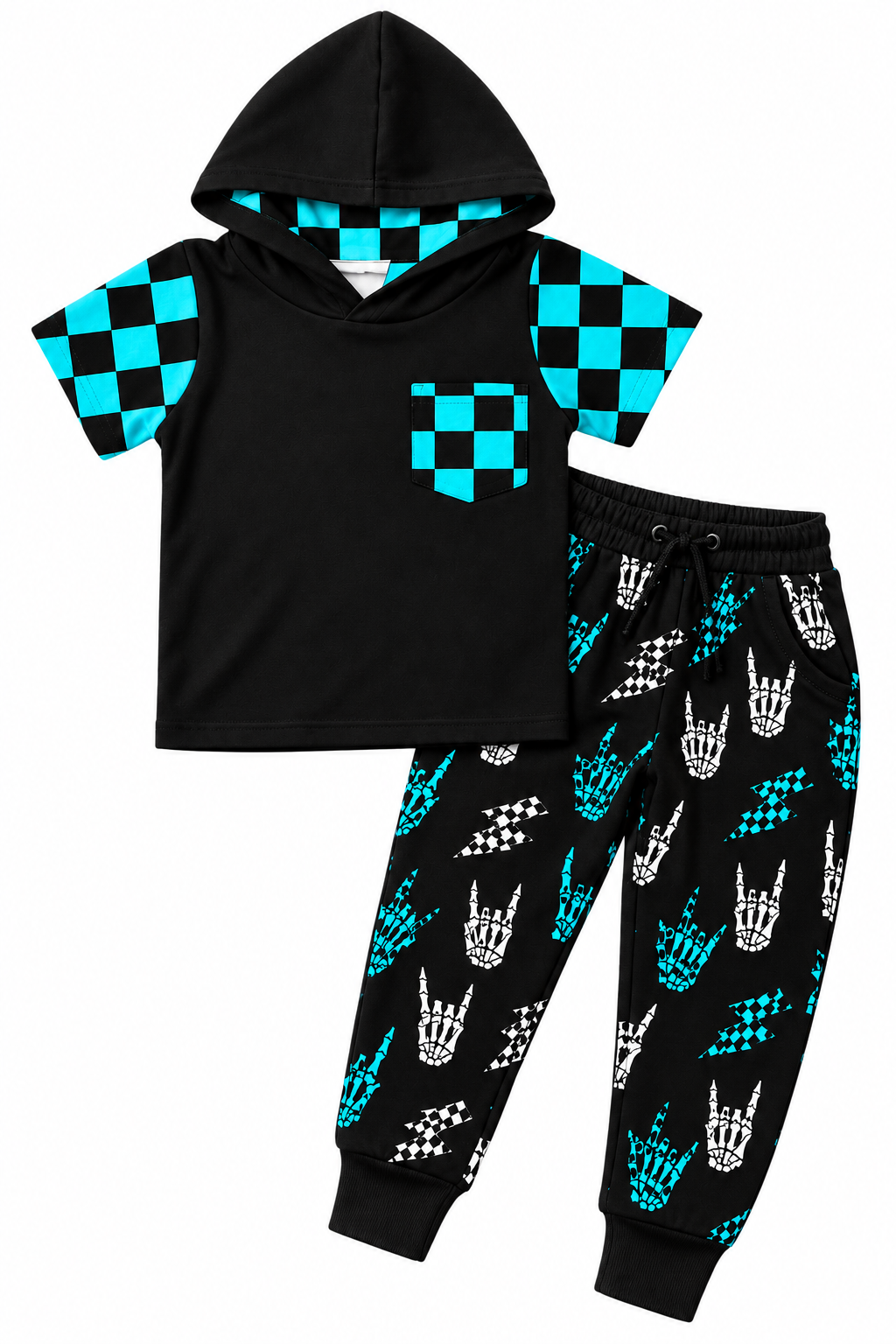 Rad to the Bone Hooded Tee w/ Jogger Set- Spooky Collab RTS