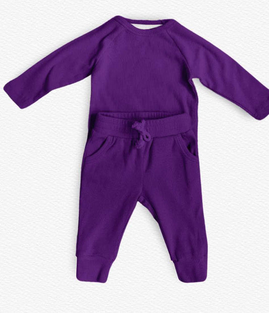 Moonlit Violet Ribbed Jogger Set- Fall Pre Order