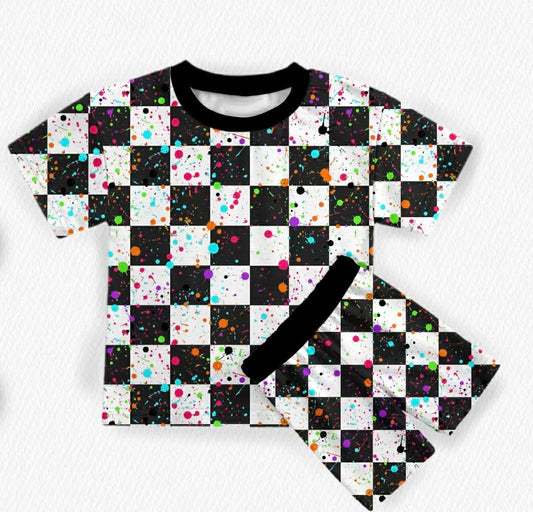 Rebel Raceway Kids Oversized Tee & Short Set- Splatter LF RTS