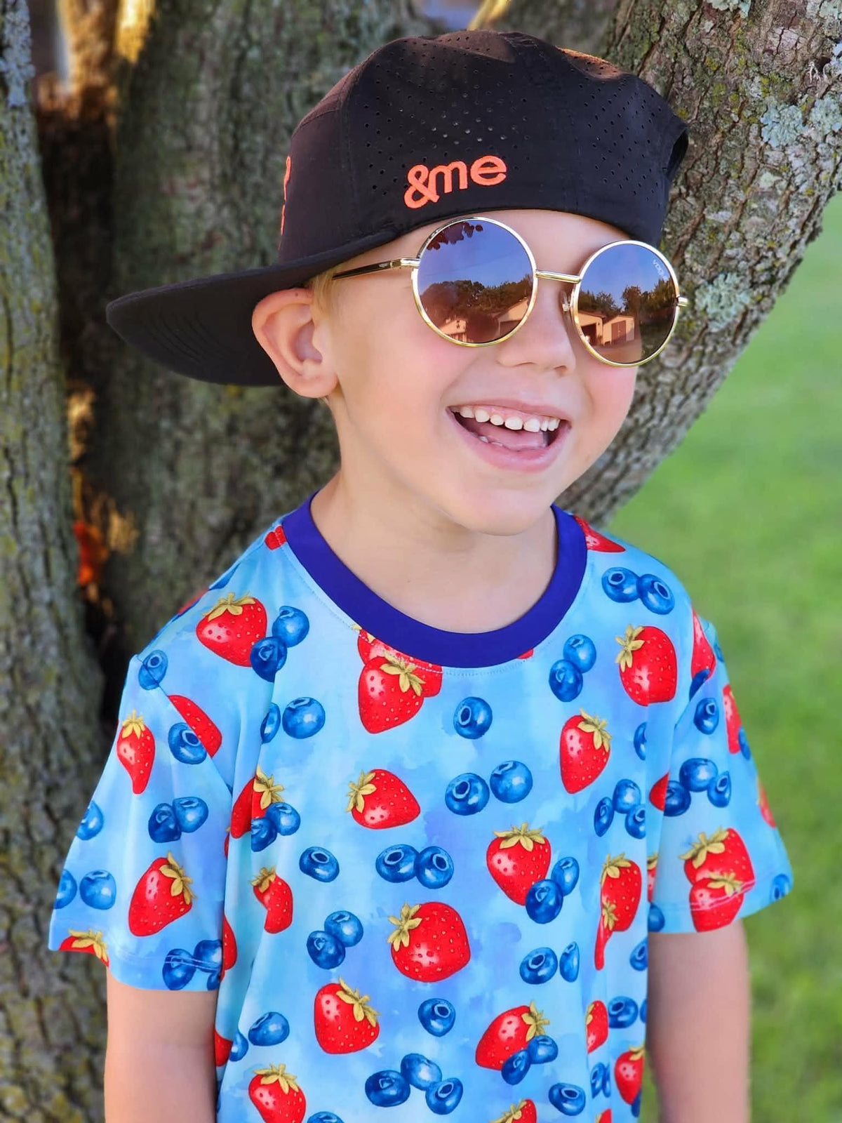 Summer Berry Short Sleeve Tee w/ French Terry Short Set- RTS