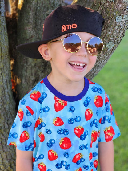 Summer Berry Short Sleeve Tee w/ French Terry Short Set- RTS