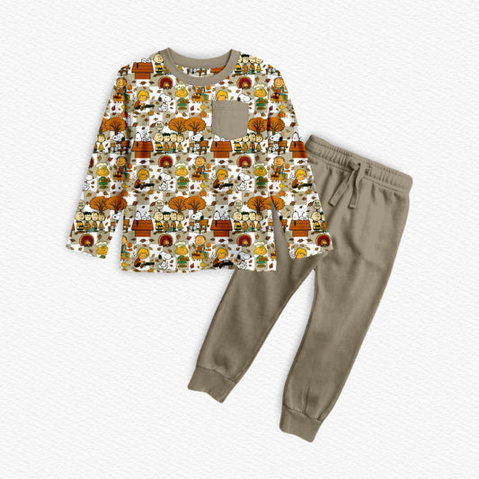 The Great Pumpkin Long Sleeve Pocket Tee w/ Joggers Set- Give Thanks Pre-Order