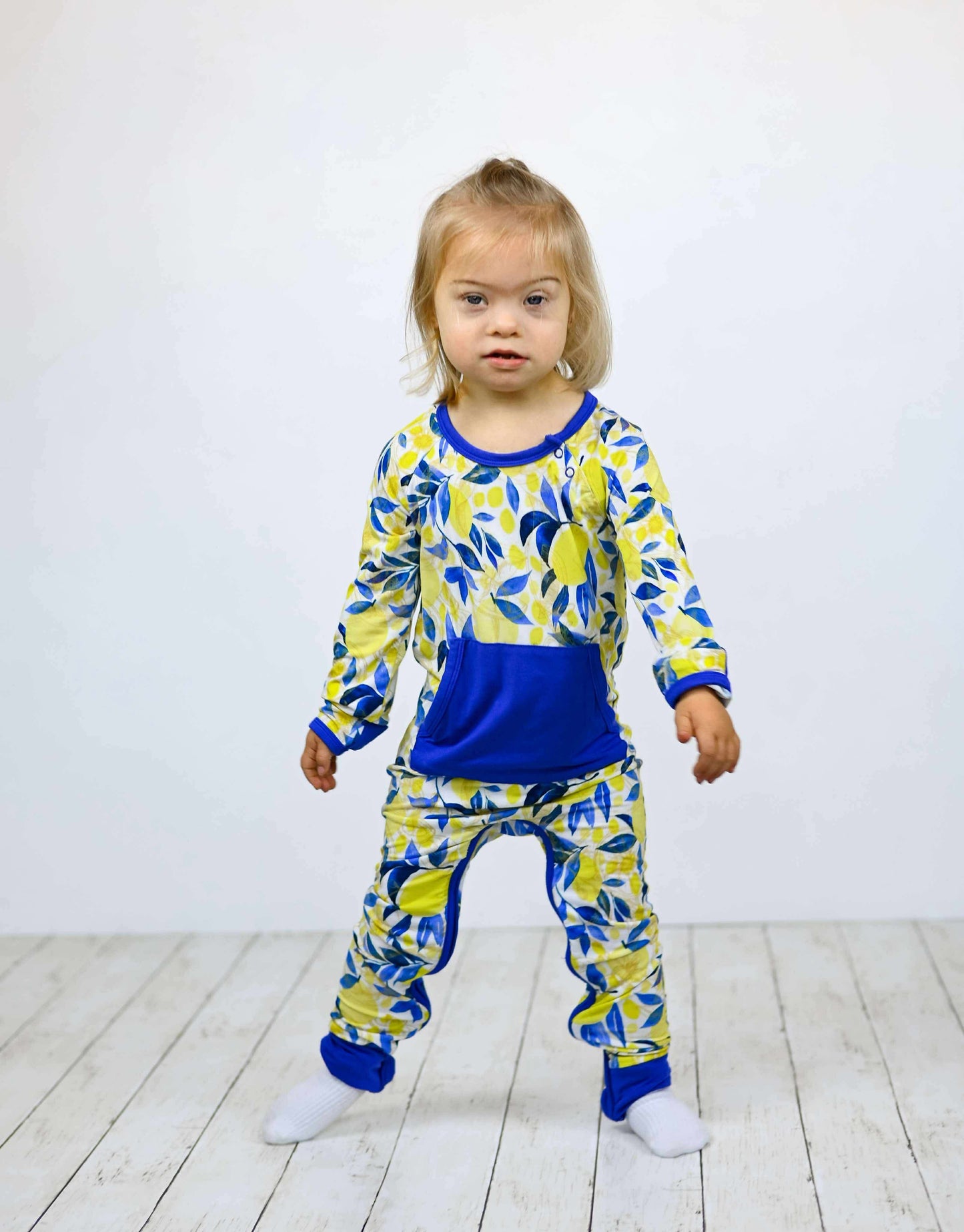 Ryleigh’s Lemonade Crescent Zip Peekaboo ADAPTIVE Romper- DS RTS