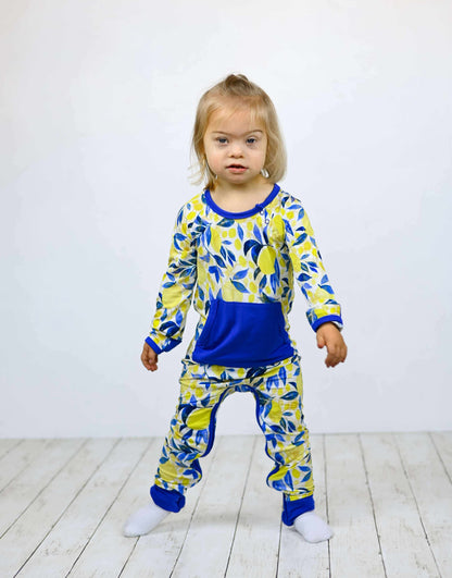 Ryleigh’s Lemonade Crescent Zip Peekaboo ADAPTIVE Romper- DS RTS