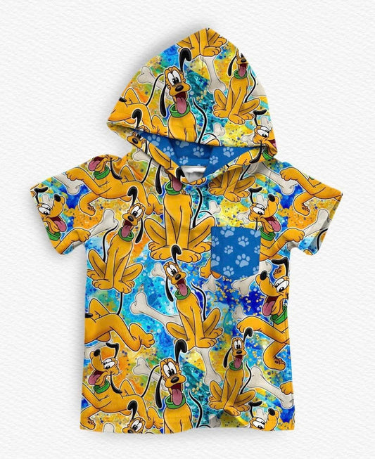Playful Paws Kids Hooded Pocket Tee- LF Dog RTS