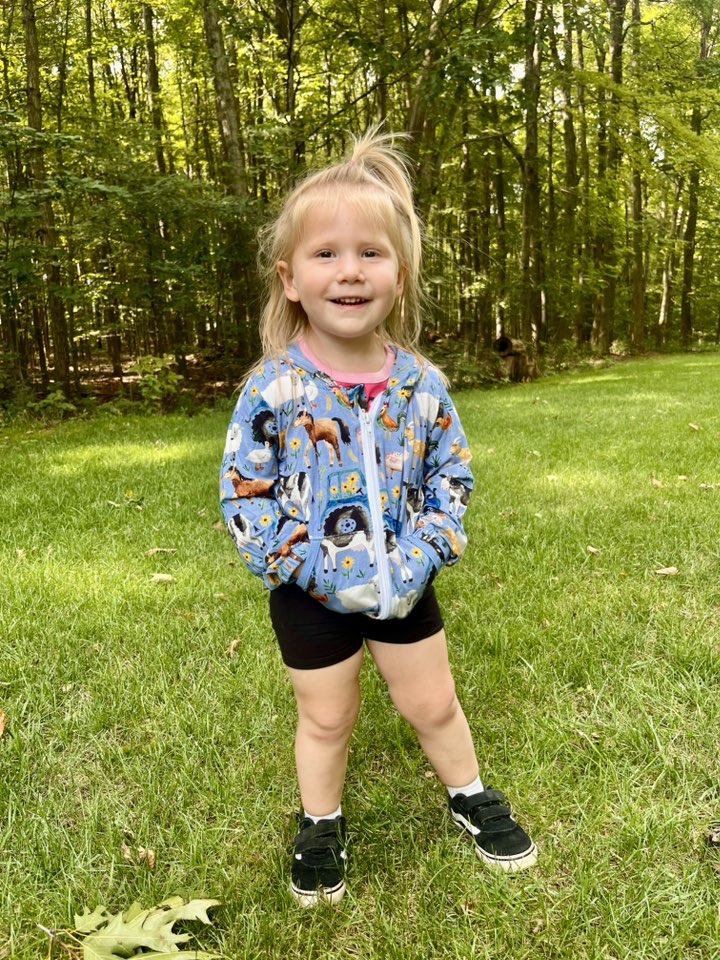Farm Charm Zippered Hoodie- RTS