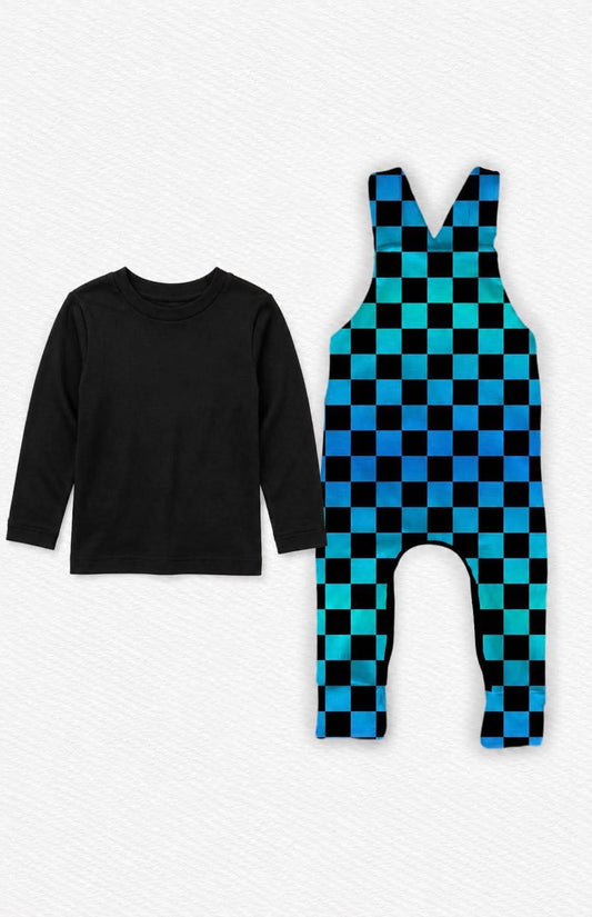 Ice Blocks Kids Overalls w Tee- Winter Blues Pre-Order