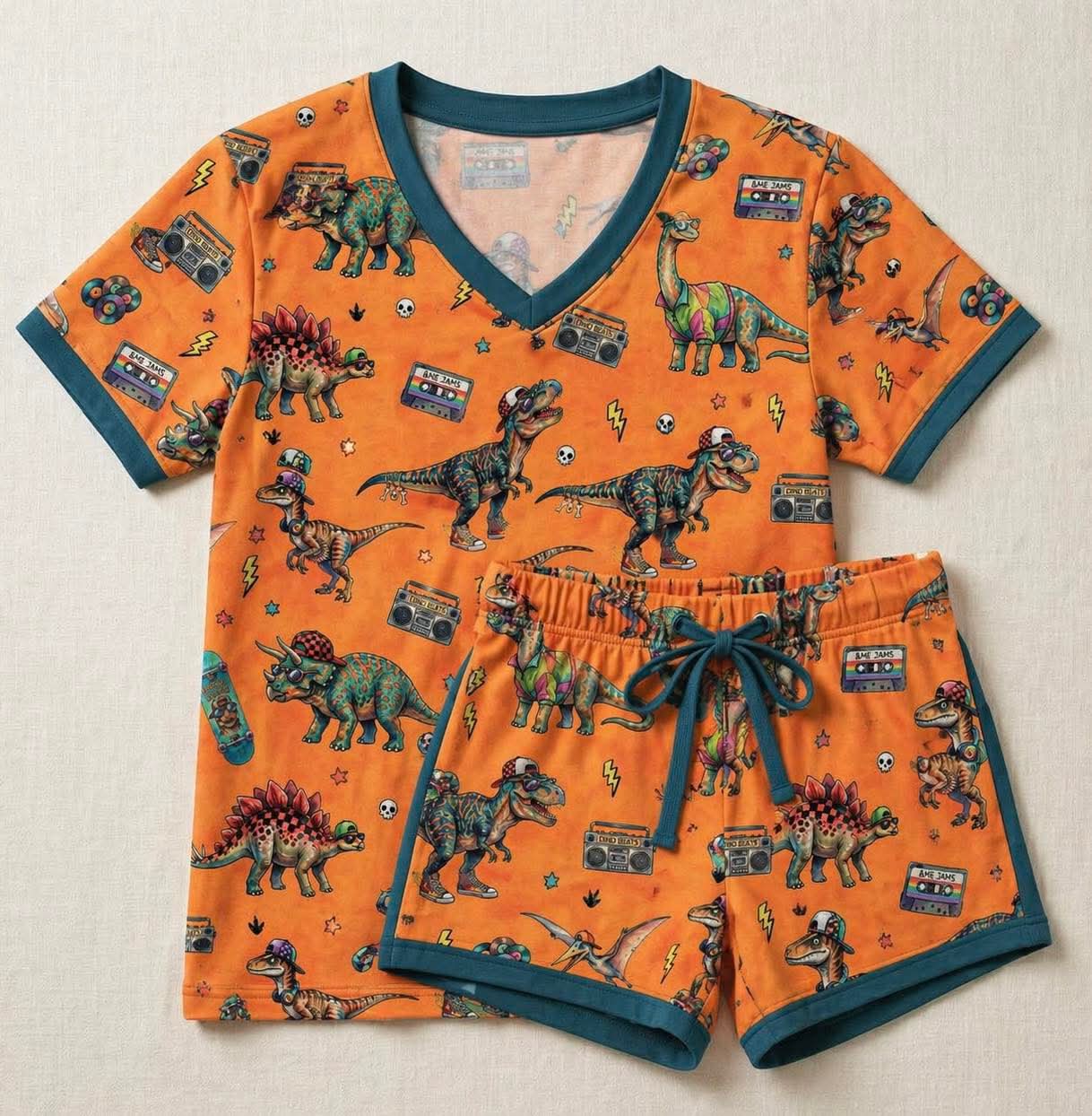 Jurassic Jams Women’s Tee & Short Pj Set- Dino Pre-Order