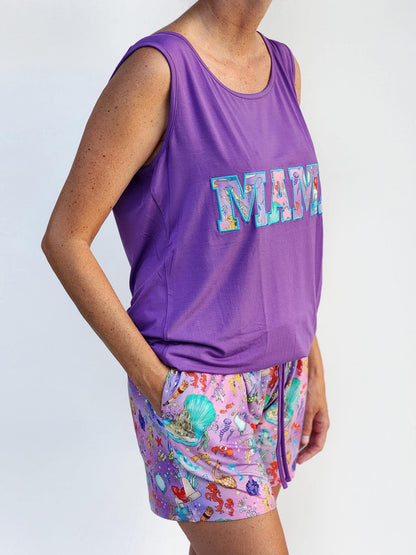 Dinglehopper Mama Embroidered Tank Top- Royalty RTS