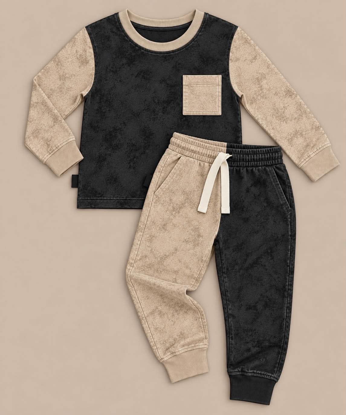 Sandstone Kids’ Long Sleeve Pocket Tee w/ Joggers Set- Tiny Renegade Pre-Order