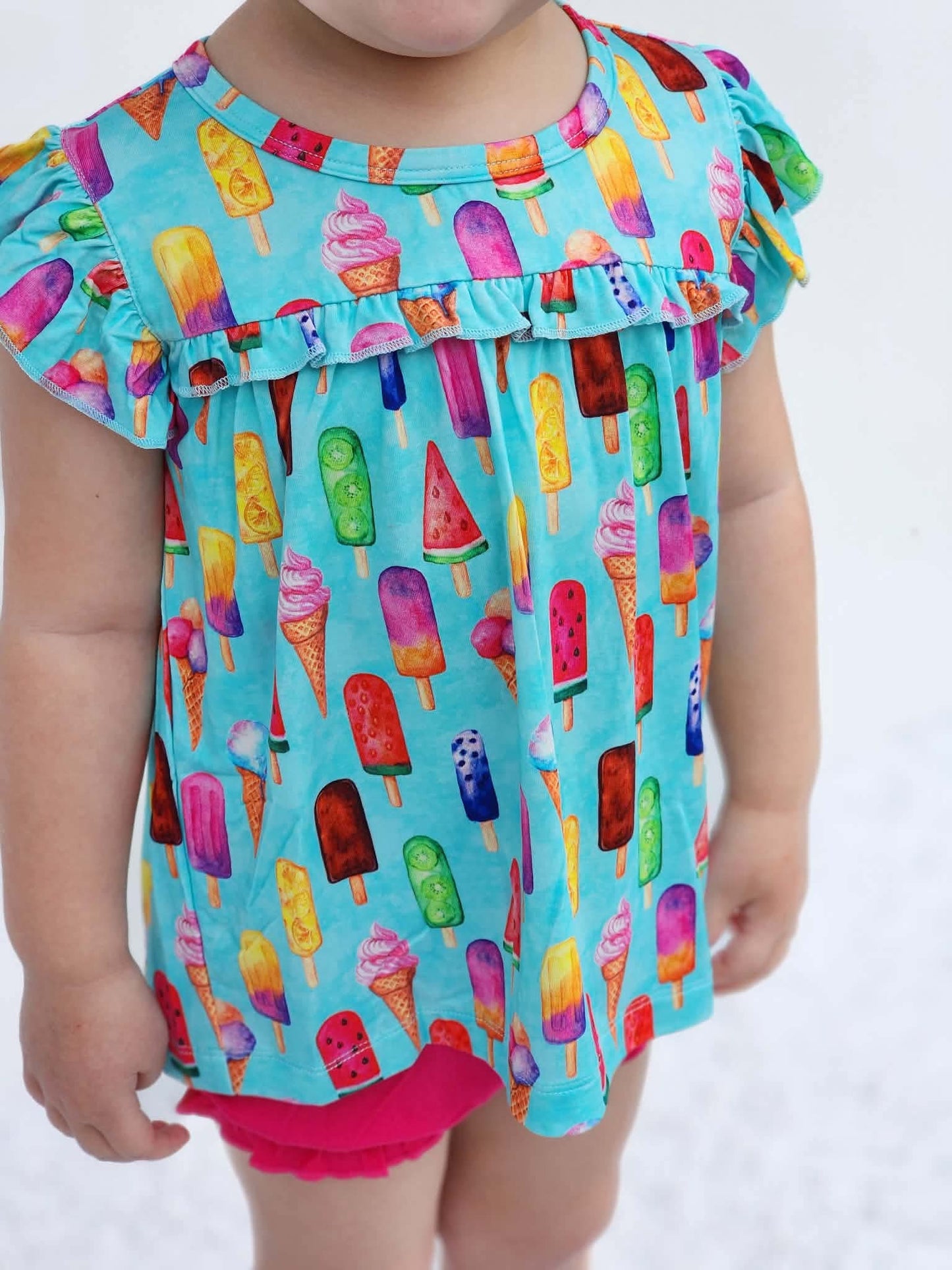 Tropic Pops Ruffle Tank & Short Set- Beach Vibes RTS