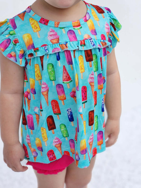 Tropic Pops Ruffle Tank & Short Set- Beach Vibes Pre-Sale