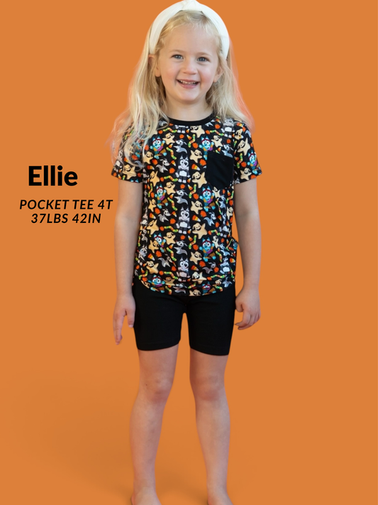 Spooky Pups Kids Pocket Tee- Halloween 26 RTS