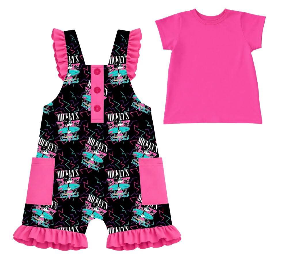 Saltwater Mouse Ruffle Overalls w/ Tee- Pre-Order