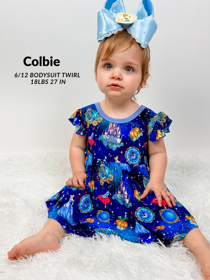 Glass Slipper Bow Back Bodysuit Twirl- Royalty RTS