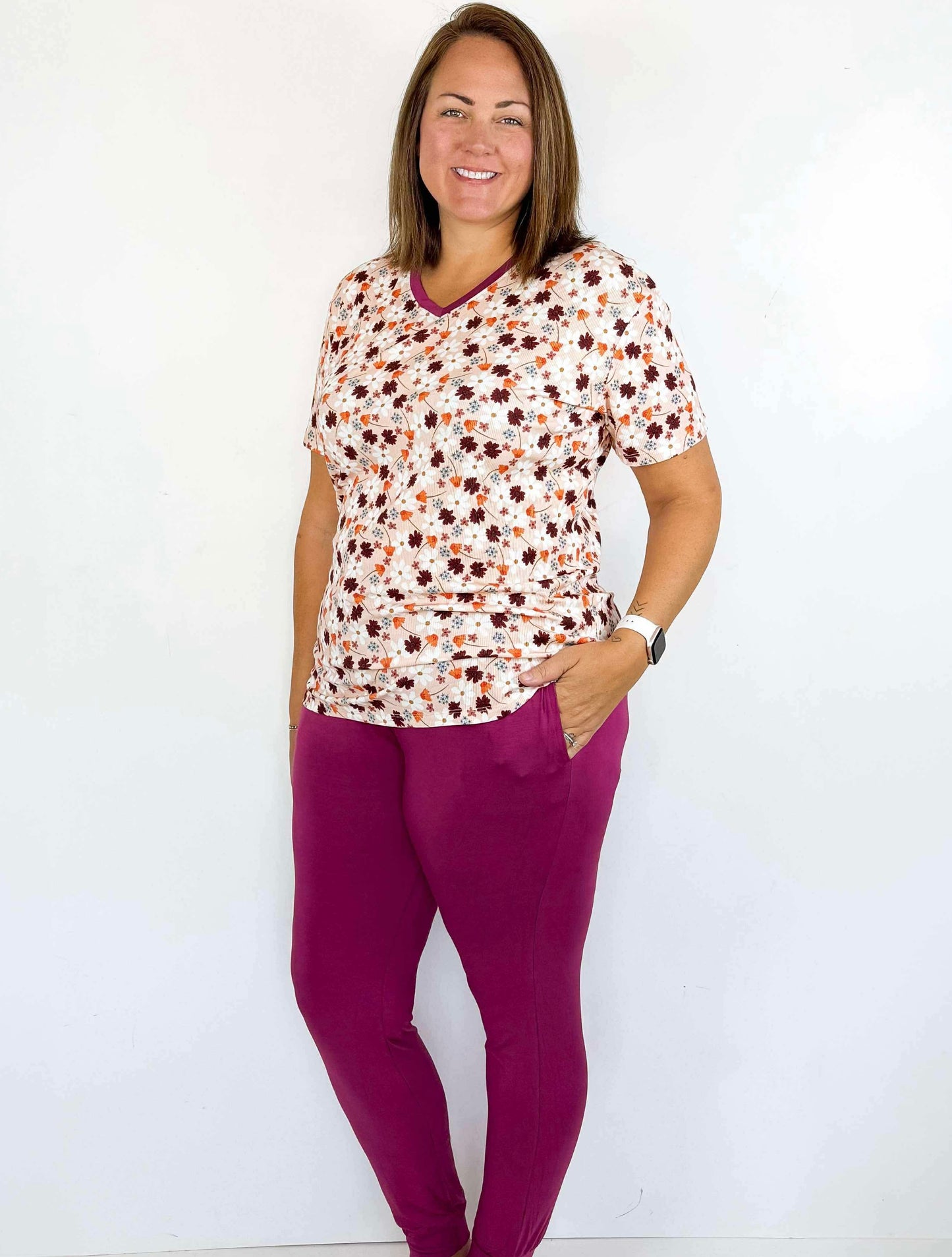 Cozy Posies Ribbed Tee/Jogger Set- Fall RTS