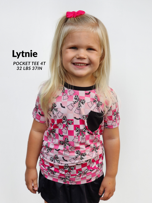 Sugarboo Checkers Kids Pocket Tee- Halloween 26 RTS
