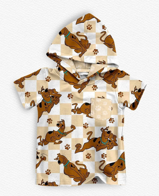 Mystery Pup Kids Hooded Pocket Tee- LF Dog RTS